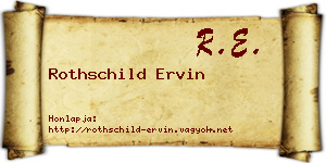 Rothschild Ervin névjegykártya